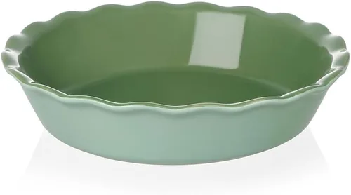Miniatura 12 de Sweejar Molde de cerámica para tartas, plato redondo para hornear de 10 pulgadas, antiadherente con borde ondulado suave para tartas de manzana