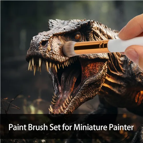 Miniatura 6 de UNIMEIX Juego de pinceles secos para pintura en miniatura, pincel seco, para detalles de pasatiempos, pinceles de mezcla para acuarelas sin Blanco