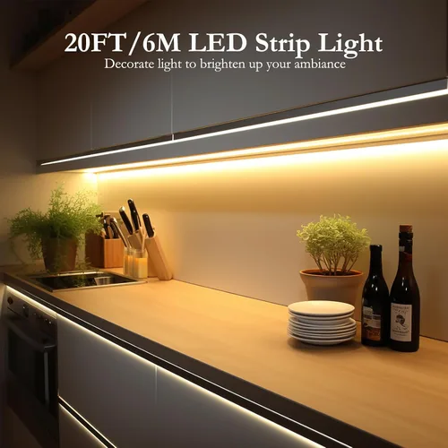 Miniatura 2 de JOYLIT 12V Tira de Luz LED COB Impermeable 20FT/6M 2700K Blanco Cálido CRI 90+ 320LEDs/M Cinta LED Uniforme Sin Puntos Luminosos Regulable