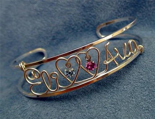 Miniatura 4 de Personalized Silver, Gold or Rose Gold Mom, Mother, Mommy, Grandma, Nana, Couples Bracelet with Birthstones and Hearts~Multiple Children's Names