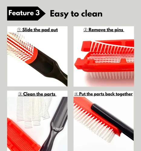 Miniatura 5 de MDSTYLE Cepillo para cabello rizado, grueso, ondulado y enrollado, definición de rizos, desenredante, peinado, secado por soplado, moldeador