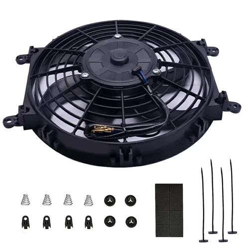 Miniatura 12 de Kit de montaje de ventilador de refrigeración de radiador eléctrico de 7 pulgadas con motor de 12 V 80 W, ventilador delgado universal de alto