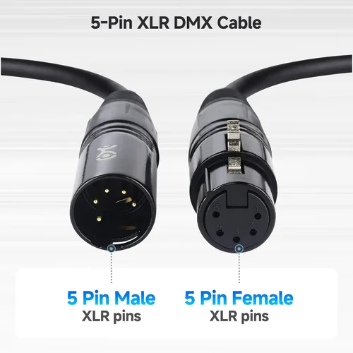 Miniatura 2 de Cable Matters Cable DMX de 5 pines de 3 pies, 24 AWG con blindaje trenzado para iluminación y equipos de escenario, impedancia nominal de 110 Ω