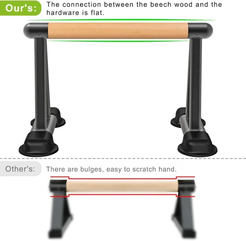 Miniatura 5 de Dolibest Push Up Bar, 12'' High Parallettes Bars with Wooden Handles, Stable and Comfortable Calisthenics Equipment, Suitable for Handstand, L-Sit