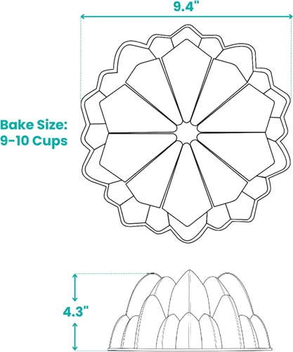 Miniatura 2 de Molde para pastel acanalado Baker's Secret, moldes para pastel, molde para pastel novedoso, moldes para pastel de aluminio fundido, 2 capas