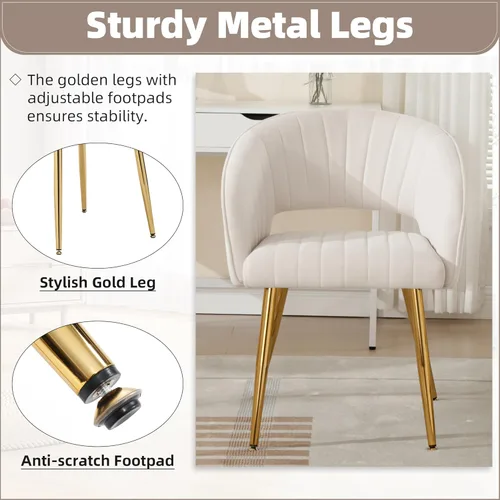 Miniatura 45 de ABET Silla de escritorio con ruedas, silla de oficina en casa de terciopelo, silla giratoria con base dorada, sillas acentuadas modernas tapizadas