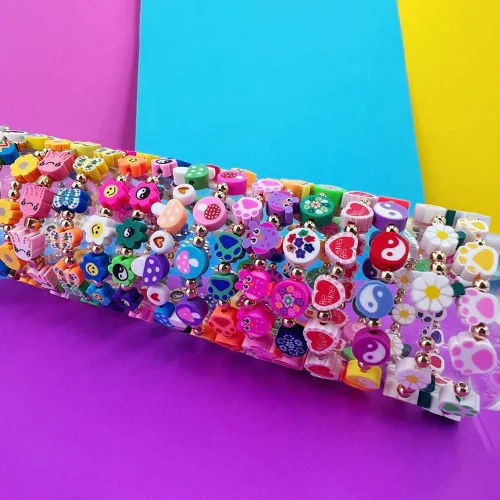 Miniatura 4 de MIIIM 200 cuentas de polímero para pulseras, dijes de arcilla de hongos para hacer joyas, Arcilla polimérica, Arcilla