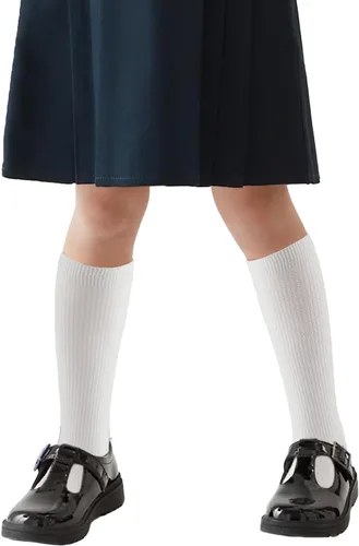 Miniatura 12 de Cotton Day - Pack de 3 pares de calcetines de rodilla alta para niños y niñas, unisex, para uniforme escolar y vestido, punta sin costuras, negro