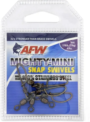 Miniatura 17 de American Fishing Wire Mighty Mini grúa giratoria, línea de pesca esencial, equipo de pesca compacto, giro de agua salada, giro de acero inoxidable
