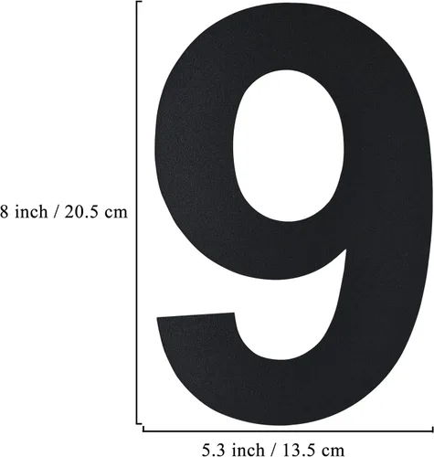 Miniatura 3 de BetLight Números de casa modernos, 8 pulgadas de alto, de acero inoxidable, flotante, número de dirección para exterior/negro/número 9