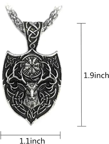 Miniatura 2 de Leprato Collar vikingo nórdico, amuleto de runa vikinga nórdica, dije de amuleto vikingo, regalo de joyería para hombres y mujeres