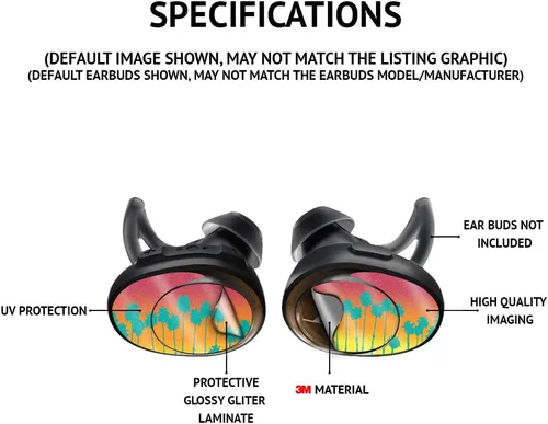 Miniatura 4 de MightySkins - Fundas con purpurina brillante (paquete de 2) compatibles con Apple AirPods Pro 2 - Cool Flamingo Acabado con purpurina protectora