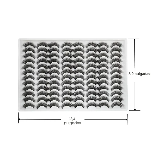 Miniatura 7 de Azenlo Pestañas postizas 48 pares, pestañas de visón sintético, pestañas tenues de 14 mm, pestañas de gato 3D esponjosas, paquete al por mayor