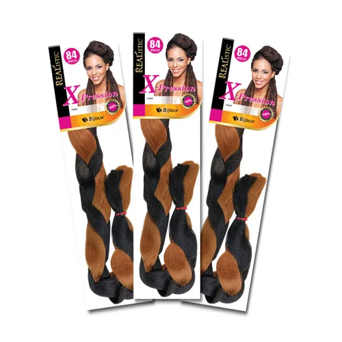 Miniatura 11 de Realistic Trenza original X-Pression 84 pulgadas 100% Kanekalon (paquete de 3, 1) M-61XPRES84