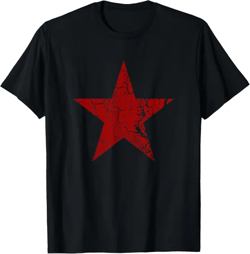 Grunge Distressed Red Star - Camiseta de estrella roja de color vintage