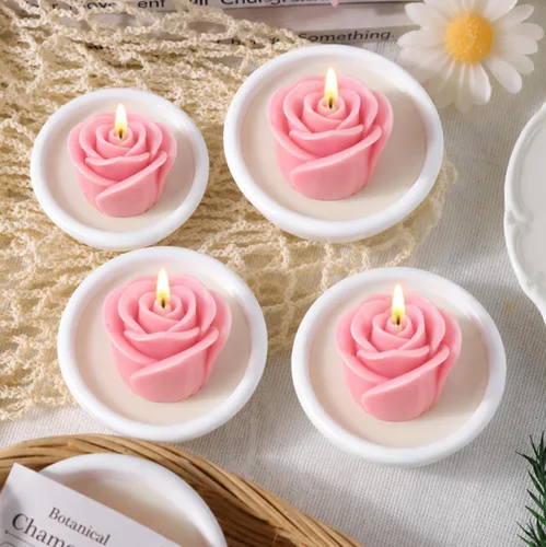 Miniatura 4 de 2 moldes de silicona con diseño de flores para velas, molde de decoración de pastel de chocolate con flores 3D, cera de jabón, resina epoxi