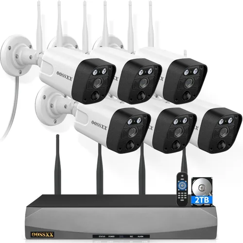 (Actualización 2026) Sistema de cámara de seguridad inalámbrica WiFi para exteriores con cámaras de antena duales, señal 55% más fuerte, gran