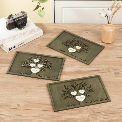 Miniatura 5 de Regalos para mamá, marco de árbol genealógico personalizado, placas de madera, recuerdos de genealogía, decoración del día de la madre, día del EL
