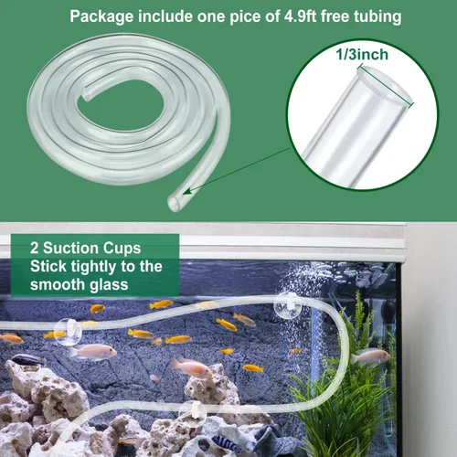 Miniatura 3 de CWKJ Paquete de 2 bombas de agua sumergibles de 80 GPH (4 W 300 L/H) con tubo de 4.9 pies (1/3 pulgadas de ID), 3 boquillas para acuario, estanque