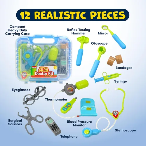 Miniatura 4 de Kit de médico de Kidzlane para niños - Juego de médico para niños con estetoscopio electrónico - Juego de médico para niños - Juego de médico
