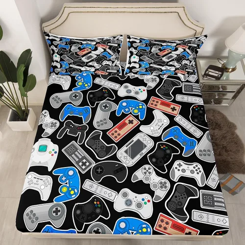 Miniatura 46 de Erosebridal - Juego de sábanas con mapa mundial tamaño TwinXL, juego de ropa de cama azul para niños y niñas, sábana bajera con mapa de varios