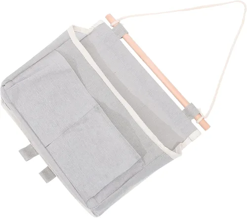 Cabilock Bolsa de almacenamiento colgante Gancho para colgar en la puerta, organizador de dormitorio, bolsa para colgar en la pared gris para oficina