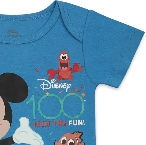 Miniatura 3 de Disney 100th Anniversary - Paquete de 3 mamelucos para recién nacidos y bebés, rojo, azul, gris