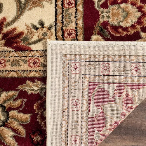 Miniatura 4 de SAFAVIEH Lyndhurst Collection - Alfombra de área de 9 x 12 pies, color marfil y rojo, diseño oriental tradicional, no desprende pelusa y de fácil