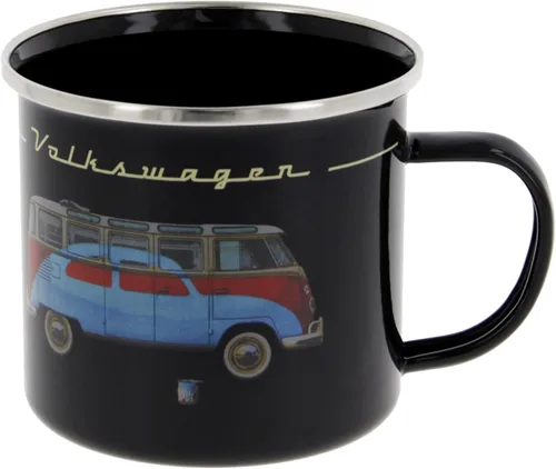 Miniatura 10 de BRISA VW Collection - Taza grande esmaltada para café y té Volkswagen para acampar y al aire libre, T1 autobús autocaravana