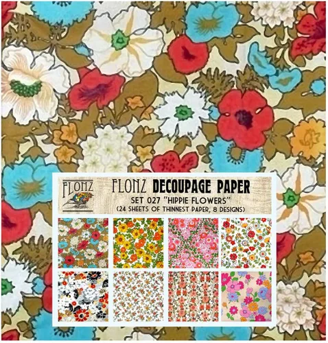 Miniatura 13 de Decoupage - Paquete de papel (24 hojas de 6 x 6 pulgadas), patrón de flores de neón FLONZ, papel de estilo vintage para decoupage, manualidades