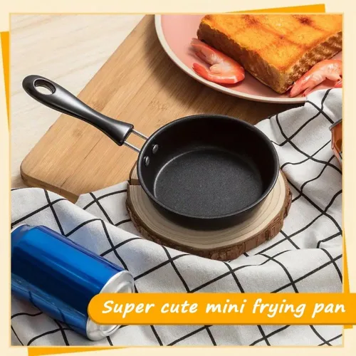Miniatura 7 de Sartén con un huevo, mini sartén de inducción, sartén pequeña negra, olla antiadherente resistente al calor, sartén portátil para estufa