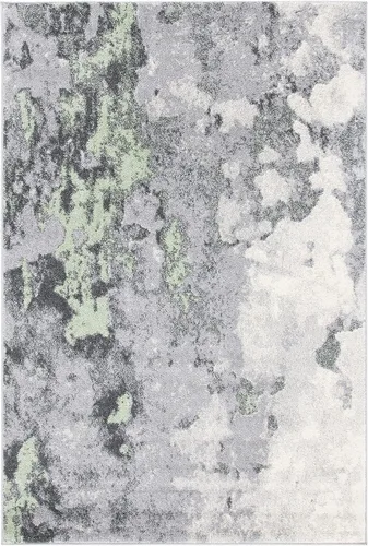 SAFAVIEH Adirondack Collection - Alfombra decorativa, 2 pies 6 pulgadas x 4 pies, verde y gris, diseño abstracto moderno, no desprende pelusa y de