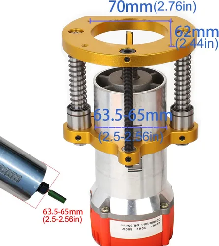Miniatura 2 de Elevador de enrutador ajustable para máquina de recorte universal de 65 mm de diámetro, base de enrutador de aluminio debajo de la mesa para base
