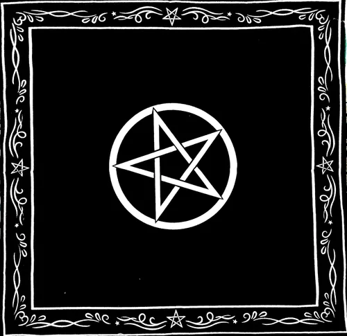 Tarot de altar - Mantel especial de adivinación con tarjeta de tarot, decoración de pared para el hogar, triple diosa con pentagrama, tentáculo,