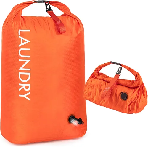 Miniatura 13 de Bolsa de lavandería de viaje, bolsa de viaje de compresión al vacío, bolsa de viaje, impermeable, húmedo/seco, ahorro de espacio, bolsa de Azul