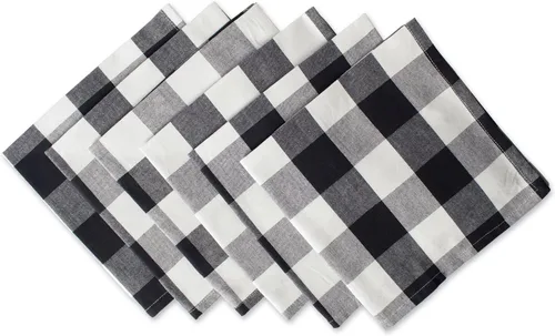 Miniatura 13 de DII Buffalo Check Collection - Juego de manteles individuales clásicos de granja, 13x19, naranja y negro, 6 piezas