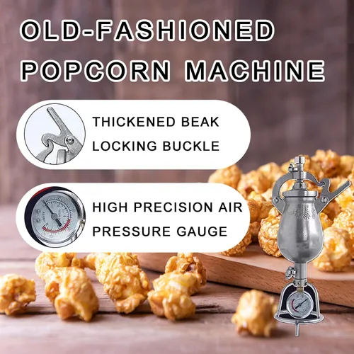 Miniatura 3 de Máquina china de palomitas de maíz de 14.5 fl oz, máquina de cañón de palomitas de maíz chinas, máquina de palomitas de maíz de acero inoxidable