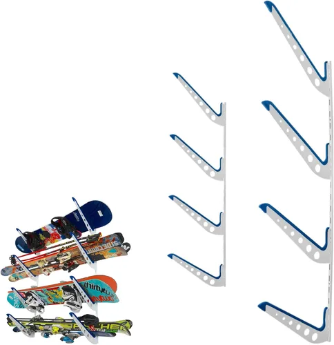 Miniatura 6 de StoreYourBoard Estante de almacenamiento de pared para sillas de playa y sombrillas, metal ajustable de 4 niveles para ropa de playa, garaje