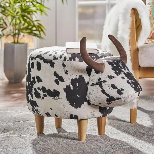 Miniatura 13 de MEETAKING Taburete pequeño y redondo para pies, reposapiés otomano Teddy de peluche de 16.54 pulgadas con patas antideslizantes, reposapiés de Gris