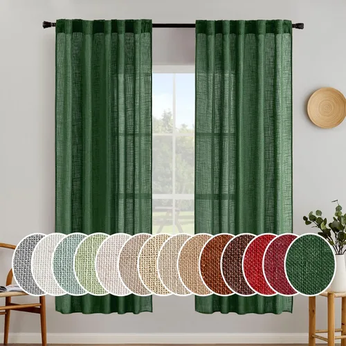 Miniatura 100 de MIULEE Cortinas de lino blanco de 108 pulgadas de largo para dormitorio, sala de estar, cortinas de ventana con textura de lino suave y grueso, Lino