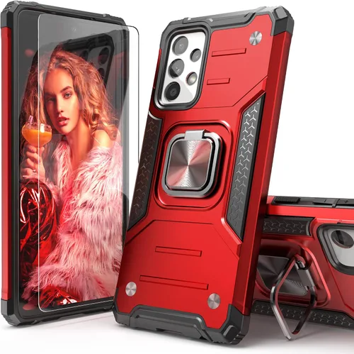 Miniatura 9 de Funda para Galaxy A52 5G con protector de pantalla, a prueba de caídas, ajuste delgado, con soporte para automóvil, funda protectora ligera