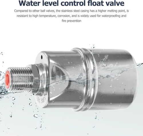 Miniatura 6 de Válvula de flotador de canal de agua de acero inoxidable Válvula automática de control de nivel de agua para tanques piscinas estanques entrada