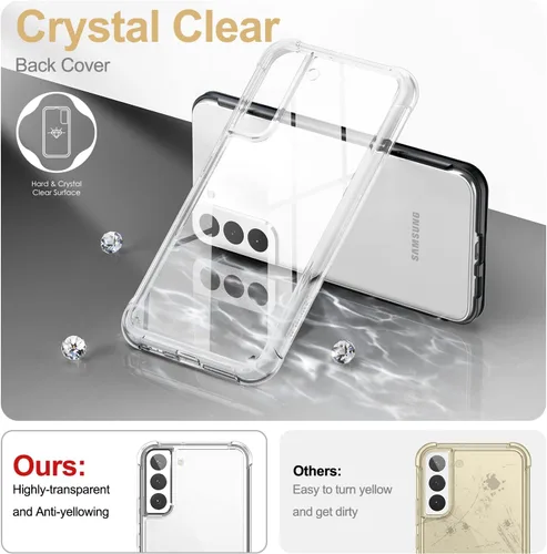 Miniatura 3 de SURITCH Funda transparente para Samsung Galaxy S22+ Plus de 6.6 pulgadas (solo protector de pantalla), [protector de pantalla integrado] carcasa