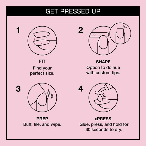 Miniatura 4 de OPI xPRESS/ON Press on Nails Short Round Classic, Long Almond & Coffin Shape Press-On Professional Nail Art Kit