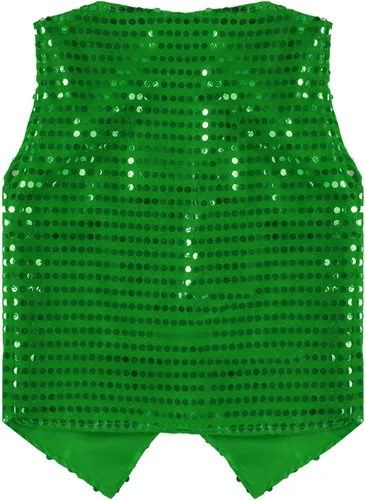 Miniatura 2 de ZUYPSK Chaleco sin mangas con lentejuelas brillantes para niñas y niñas, chaleco con cuello en V, hip hop, jazz, danza, actuación