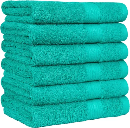 Miniatura 16 de Amazon Basics Juego de toallas de baño suaves, absorbentes, resistentes a la decoloración, 100% algodón, 6 piezas (12 x 12 pulgadas), toallas Carmesí