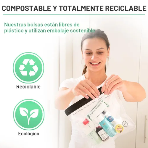 Miniatura 4 de Ogato 3 piezas – Neceser aprobado por la TSA – Nuestras bolsas de aseo transparentes de tamaño de cuarto de galón están aprobadas por seguridad