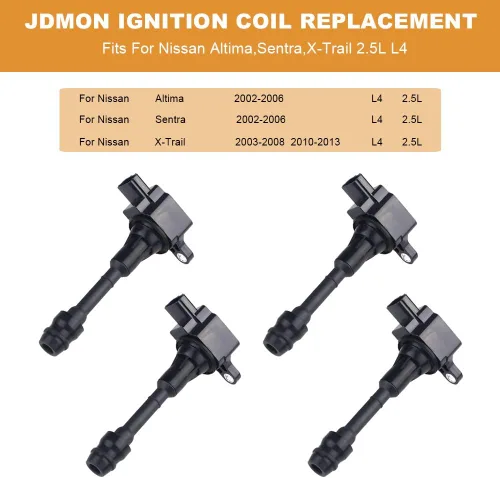 Miniatura 2 de JDMON Paquete de bobinas de encendido compatible con Nissan Altima Sentra X-trail L4 2.5L 2002 2003 2004 2005 2006 2007 2008 reemplaza 22448-8H315