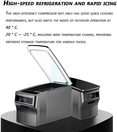Miniatura 2 de Refrigerador portátil para automóvil, enfriador de automóvil -4.0 °F a 68.0 °F Compresor eléctrico basado en compresor 12V/24V para vehículos