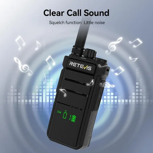 Miniatura 8 de Retevis RB26H Walkie Talkies de largo alcance con auricular, radio de 2 vías con cargador de 6 vías, pantalla oculta, 21 horas, NOAA, capacidad